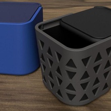 50mm cube container auto-lock lid tool organizer 3d print model - Mito3D