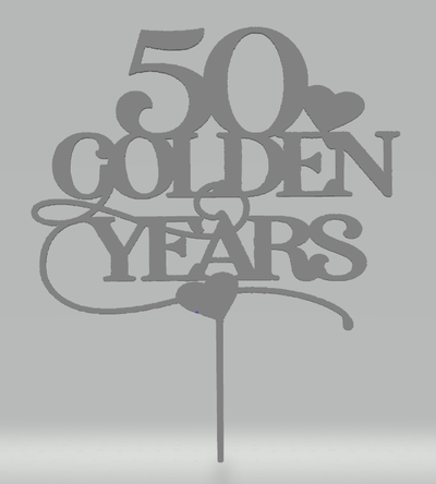 50th anniversary gold 3d print model - Mito3D