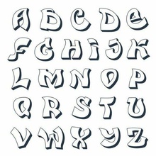 52 stl pack graffiti lettres biscuit coupeurs alphabet coupeur abc 3d print model - Mito3D