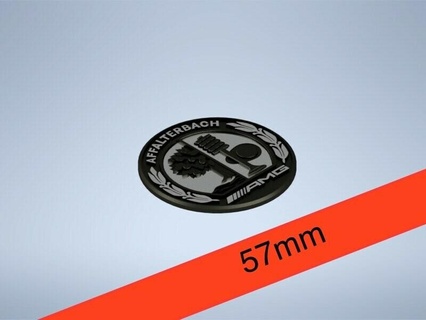 57mm mercedes amg Afalterbach cappuccio logo emblema distintivo utensili benz brabus maybach merc Tedesco macchina auto sportiva lusso 3d print model - Mito3D