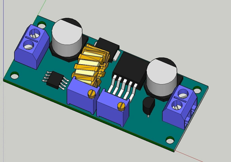 5 amperio cv cc dólar paso suministro módulo + caja 12v 12vdc electrónica 3d print model - Mito3D