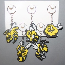 5 angry bee keychains 3d print model - Mito3D