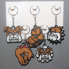 5 angry bulldog keychains 3d print model - Mito3D