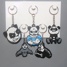 5 angry panda keychains 3d print model - Mito3D