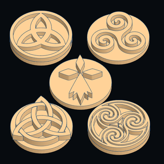 5 celtique anneaux symbole emblème Breton bretelle triskel triquetra hermine 3d print model - Mito3D