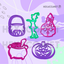 5 cutter cookie halloween cutters art 3d archive masses cake bakery food moulds cookies 3d print model - Mito3D