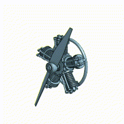 5 cylinder radial engine game piston motor plane auto toy model making scale art ww2 world war 3d print model - Mito3D