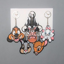 5 disney keychain pixar key cat marie aristocat tiller pumbaa lion king panpan bunny bambi animal 3d print model - Mito3D