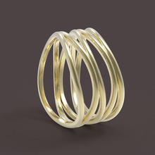 5 hoops ring jewelry elegant style wonderful excellent beautiful beauty fashion printable sterling female femalering jewellery creativity steel silver gold rings futuristic 3d print model - Mito3D