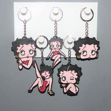 5 keychain betty boop jewelry key ring ornament decoration art characters movie pin lady 3d print model - Mito3D
