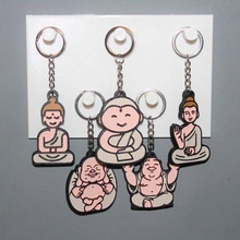 5 chaveiro Buda joalheria chave anel enfeite decoração arte zen Paz monge 3d print model - Mito3D