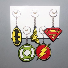 5 porte clés dc bandes dessinées logo bijoux clé bague ornement décoration art film batman Superman éclat vert lanterne femme héros 3d print model - Mito3D