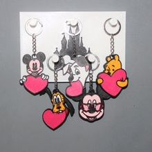 5 anahtarlık Disney Aşk takı anahtar yüzük pixar film karakter Mickey Plüton Winnie Dalmaçyalı st sevgililer gün kalp 3d print model - Mito3D