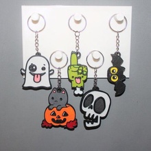 5 keychain halloween kawaii jewelry key ring ornament decoration art scary horror pumpkin cat skull ghost hand cute 3d print model - Mito3D