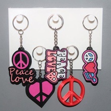 5 porte clés paix l'amour 1 bijoux clé bague ornement décoration art logo 80's rétro 3d print model - Mito3D