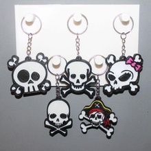 5 portachiavi cranio 2 gioielleria chiave squillare ornamento decorazione arte Halloween spaventoso orrore gattino ossatura pirata osso 3d print model - Mito3D