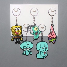 5 keychain spongebob jewelry key ring ornament decoration art characters cartoon bob sponge patrick plankton carlo ocean 3d print model - Mito3D