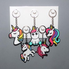 5 keychain unicorn jewelry key ring magic color animal cute kawaii decoration unicorns 3d print model - Mito3D