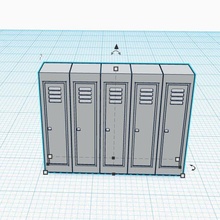 5 lockers scale h0 1-87 3d print model - Mito3D