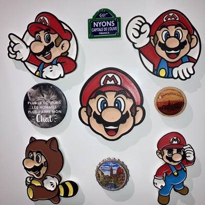 5 mıknatıslar mario 1 ev mıknatıs luigi karakurbağası yoshi benzin pompası saha wario karakterler karakter yerel mutfak buzdolabı paketlemek şirin kawai 3d print model - Mito3D