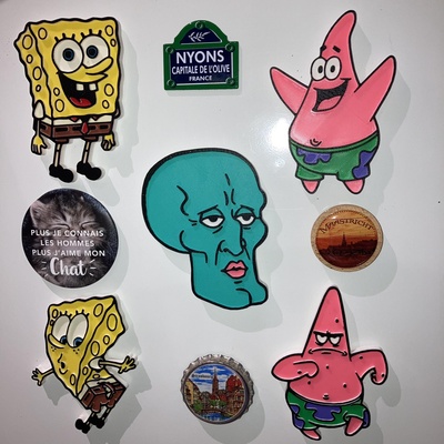 5 magnete spongebob zuhause haus magnet bob schwamm toile film karikatur zeichen charakter küche kühlschrank pack niedlich kawai 3d print model - Mito3D