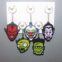 5 monster keychain jewelry key ring ornament decoration art halloween scary horror devil clown vampire zombie frankenstein 3d print model - Mito3D