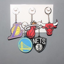 5 nba keychain jewelry key ring sport lakers miami heat net warriors golden bulls chicago basketball ball ornament 3d print model - Mito3D