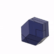 5 piece 2x2 - rhombic octahedron puzzle game 3d packing 3d print model - Mito3D