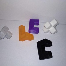 5 piece 3d puzzle 3x3x3 cube game puzzles 3d print model - Mito3D