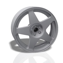 5 razze cerchio - il modello di stampa 3d vari gettare la ruota auto gara racing rally sport rim hobby fai da te automotive 3d print model - Mito3D