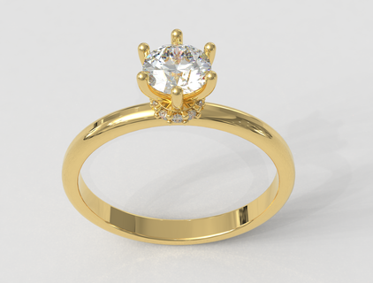 5mm diamante solitario anillo 3d print model - Mito3D