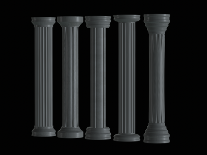 5x design pillar antiquity 1 furniture map stone baroque building house theatre architecture art sculpture watertank greek rome style model wall brickwall border colosseum 3d print model - Mito3D