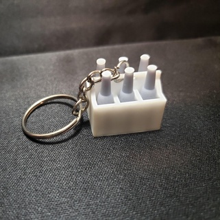 6-pack keychain key chain beer bottle 3d print model - Mito3D