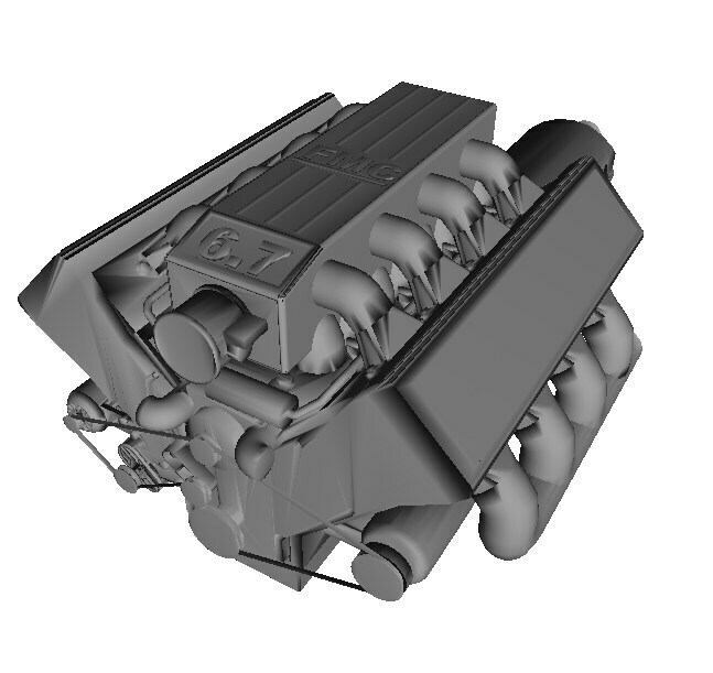 67l v8 engine Home motor car twin turbo tugbo gt biturbo speed 3D print model - Mito3D