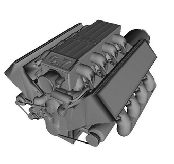 67l v8 engine Home motor car twin turbo tugbo gt biturbo speed 3d print model - Mito3D