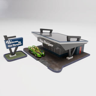 60's rápido comida diorama caliente ruedas 3d print model - Mito3D