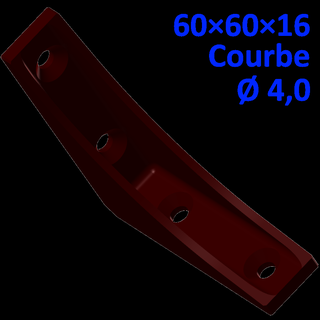 60 16 Halterung gebogen Hosenträger 40 mm Schrauben Quadrat Stuhl Verstärkung Winkel 3d print model - Mito3D