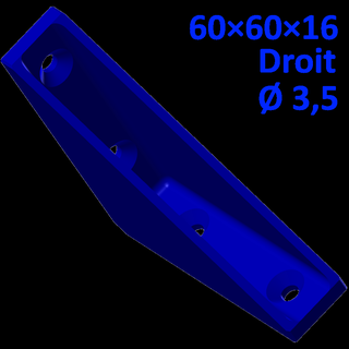 60 16 support droit appareil dentaire 35 mm vis carré chaise renforcement renforts angle angles 3d print model - Mito3D