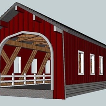 60 foot covered bridge architecture buildings structures 3d print model - Mito3D