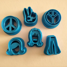 60s clay cutters jewelry molds polymer shapes groovy 3d print model - Mito3D