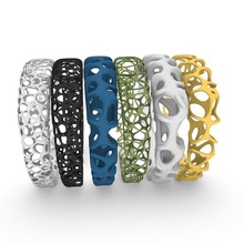 6 jewelry six parametric voronoi rings 3d print model - Mito3D
