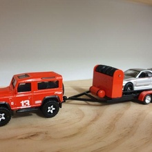 64th scale tilt trailer toy car hot wheels matchbox greenlight 164 ho diorama hitch best 3d print model - Mito3D