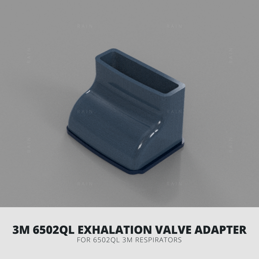 6502ql exalação válvula filtro adaptador 3D print model - Mito3D