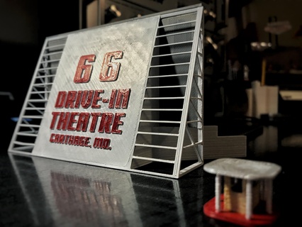 66 drive in tiyatro diyorama 3d print model - Mito3D