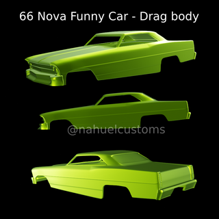 66 nova funny car - drag body 1966 1967 rc r c slot custom diecast model kit hot rod gasser racing 3d print model - Mito3D