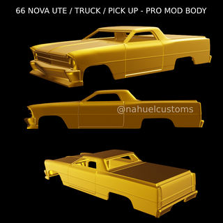 66 nova ute truck pick - pro mod body Various car 1966 1967 rc r/c slot custom diecast model kit hot rod drag racing modified up 3d print model - Mito3D