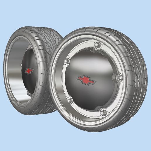 68 chevy c10 restomod roda borda pneu personalizadas corpo quadrado gmc escala 1 25 24 18 12 10 3D print model - Mito3D