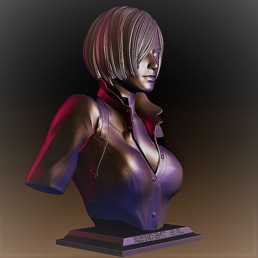 6 ada wong bust display art miniatures action figures toys resident evil jill valentine female busts claire redfield chris leon zombie halloween decor tools 3d print 3D print model - Mito3D