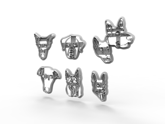 6 dog cookie cutters home cutter pet pets dogs cats 3d print model - Mito3D
