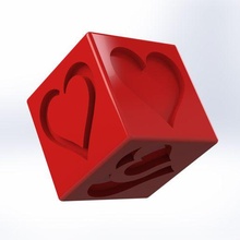 6 faces heart cube - valentine's day love valentine style art romantic gift surprise decoration cuore amore 3d print model - Mito3D